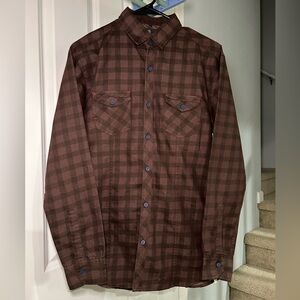 Men's Brown Plaid Shirt